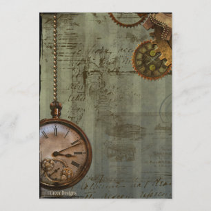 Convite de Máquina de Tempo Steampunk