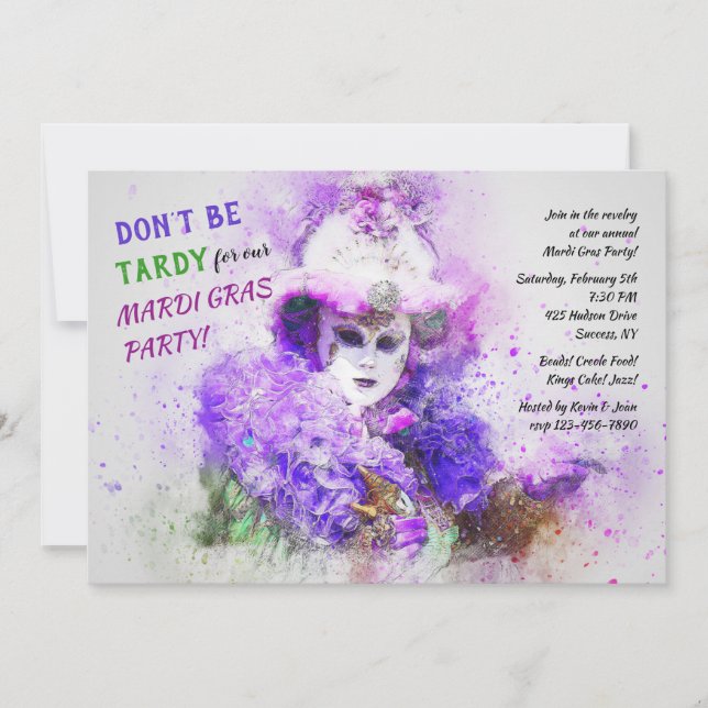 Convite de Mardi Gras (Frente)