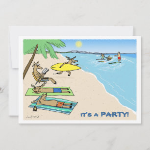 Convite De "maré Yule" - papai noel e férias da praia da