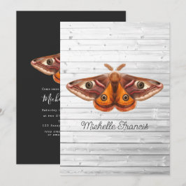 Convite de Mariposas Douradas Celestiais Místicas