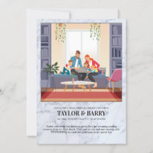 Convite de Mármore para Chá de Noiva Virtual