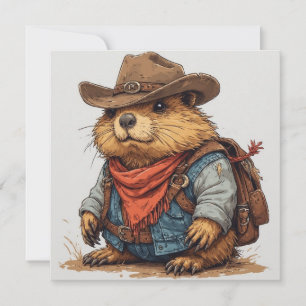 convite de marmota cowboy