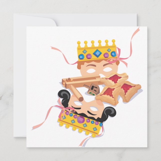 Convite de máscara e cookies Purim (Frente)