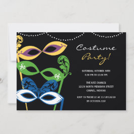 Convite de Máscaras Elegantes para Festa de Fantas