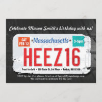Convite de Massachusetts do aniversário do menino