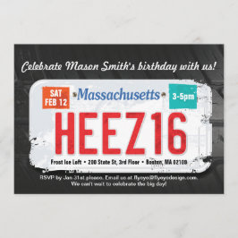 Convite de Massachusetts do aniversário do menino