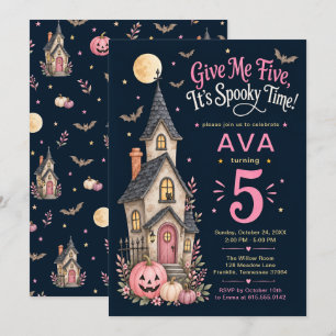 Convite Dê-me Cinco Aniversário Assustador de Halloween 5