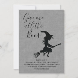 Convite Dê-me o Festa de Boos Linen Halloween