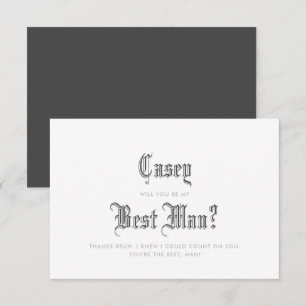 Convite de Melhor Amigo Casamento Blackletter