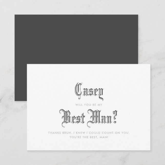 Convite de Melhor Amigo Casamento Blackletter (Frente/Verso)