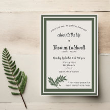 Convite de Memorial de Borda Verde Simples e Elega