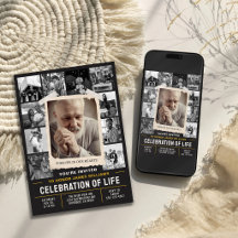 Convite de Memorial Personalizado, Colagem de Foto