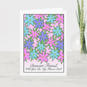 Convite de Menina de Flores para Amiga, Flores Pas