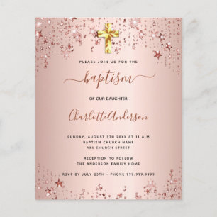 Convite de menina de ouro rosa estrelas orçamento