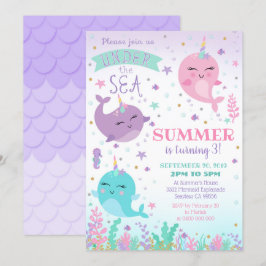 Convite de Menina do Narval Debaixo do Mar