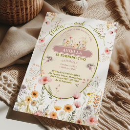 Convite de meninas de flores silvestres de fantasi