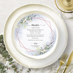 Convite de Menu Circular para Chá de Noiva em Verd