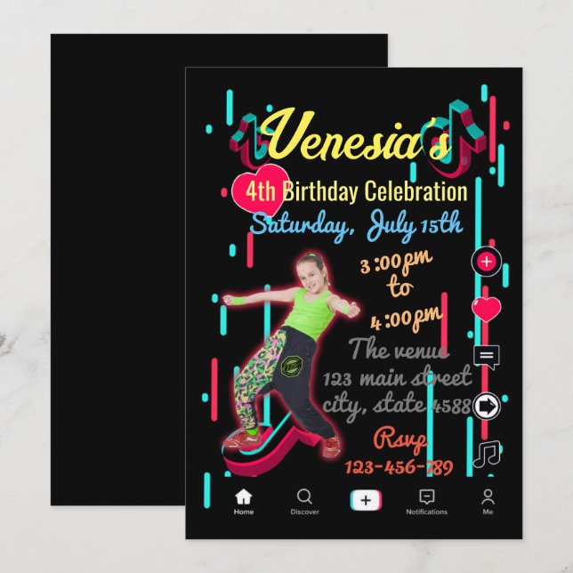 Convite de Mídia Social (Frente/Verso)