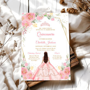 Convite de Mis Quince Quinceanera Rosa