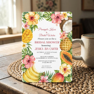 Convite De Miss a Mrs Chuveiro de Noiva de Frutas Tropicai