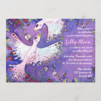 Convite de Mitzvah do bastão da aguarela dos