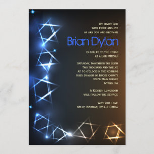 Convite de Mitzvah do bastão do bar das ESTRELAS e