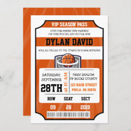 Convite de Mitzvah do bastão do bar do BILHETE do