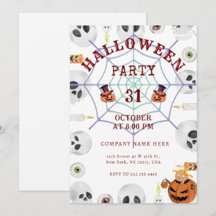 Convite de Mixer de Escritório Halloween com a Web