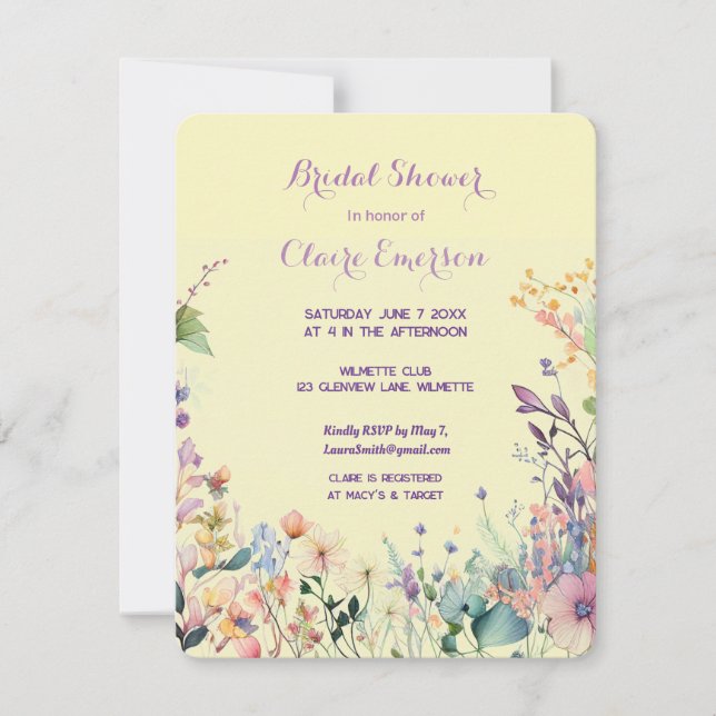 Convite de moldura floral Boho (Frente)