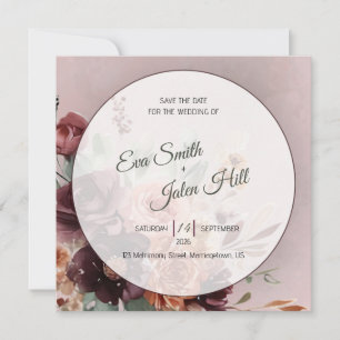 Convite de Moody Fall Floral Save the Date