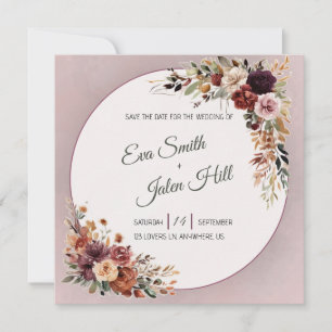 Convite de Moody Fall Floral Square para Salvar a 