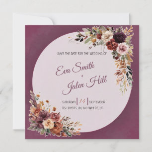 Convite de Moody Fall Floral Square para Salvar a