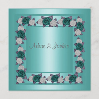 CONVITE DE MULTI-ROSA WEDDING DE TEAL ELEGANTE