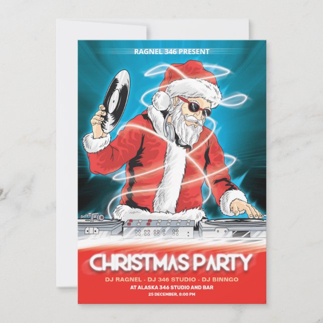 Convite de Música de DJ de Natal (Frente)