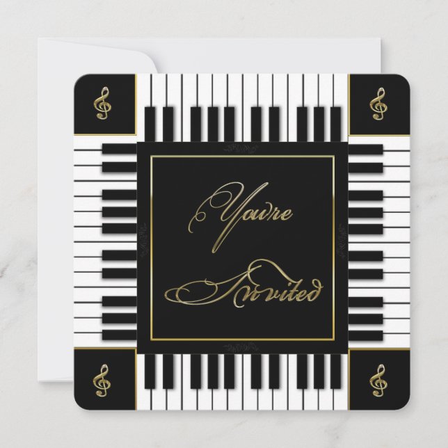 CONVITE DE MÚSICA (TECLADO PIANO) (Frente)