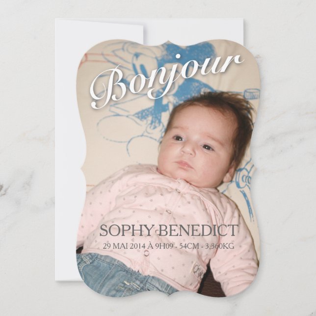 Convite de nascimento - Rapariga (Frente)