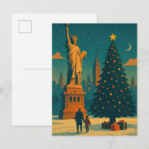 Convite de Natal Antigo Postcard de Nova York