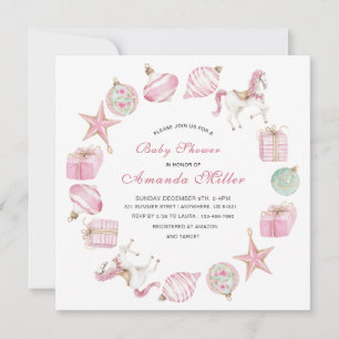 Convite de Natal Ballet Cascanueces Rosa aquarela