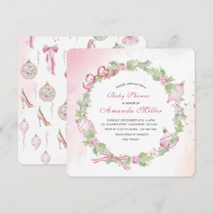 Convite de Natal Ballet Cascanueces Rosa aquarela