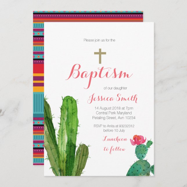 Convite De Natal Batismo - Convidada De Menina (Frente/Verso)