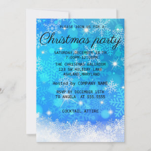 Convite de Natal Blue Sparkly maravilhoso