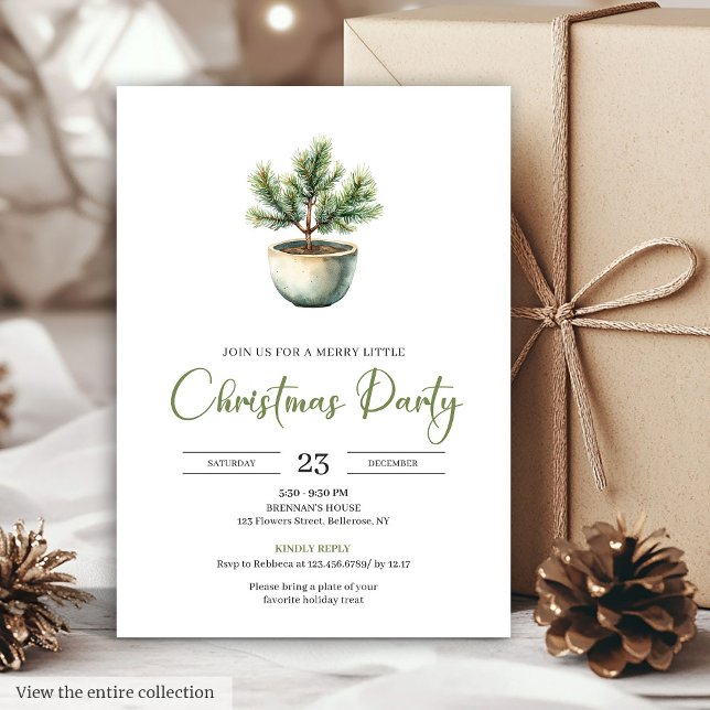 Convite de Natal Botânico Terroso Boêmio Elegante (Elegant Bohemian Earthy Botanical Christmas Invitation)