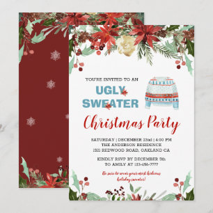 Convite de Natal Burgundy Feia