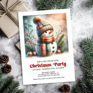 Convite de Natal caprichoso de boneco de neve edit
