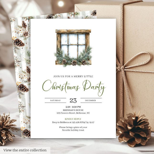 Convite de Natal Clássico Boho Cores Neutras Aconc (Classic Boho Neutral Colors Christmas Invite Design

)