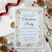 Convite de Natal Clássico em Script com Xadrez Esc