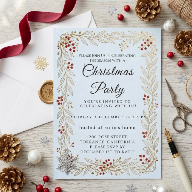 Convite de Natal Clássico em Script com Xadrez Esc (Criador carregado)