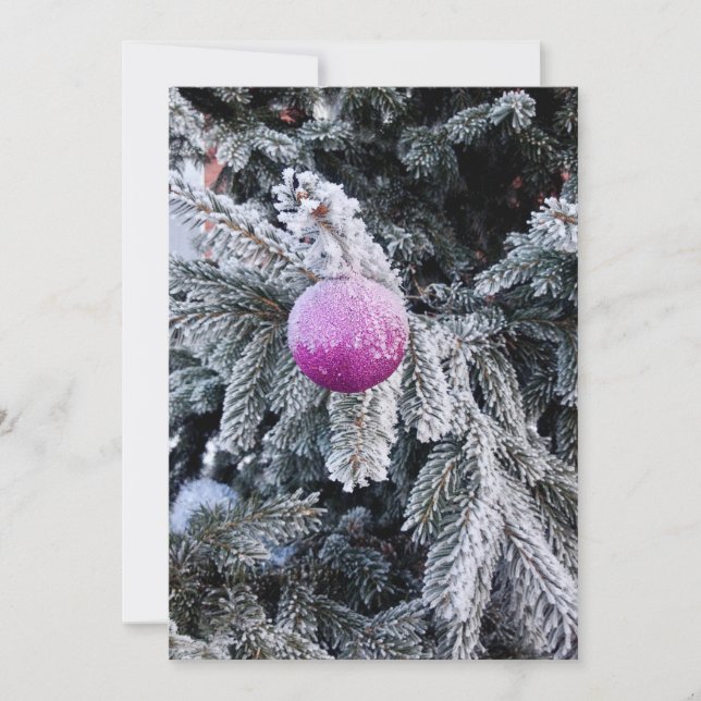 Convite de Natal com árvore de Natal e brinquedo (Frente)