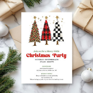 Convite de Natal com impressão de leopardo chique