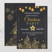 Convite de Natal | Convite Dourado